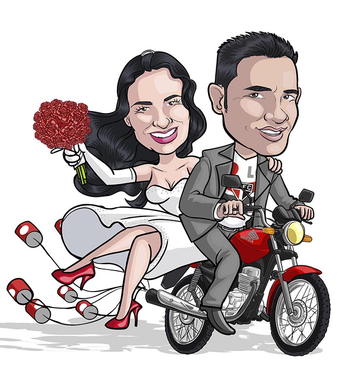 caricatura-de-casal-com-veiculo-webcaricaturas-7 Caricatura online de casal com veículo