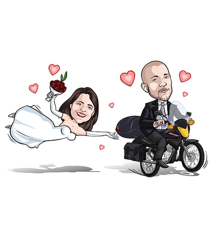 caricatura-de-casal-com-veiculo-webcaricaturas-8 Caricatura online de casal com veículo