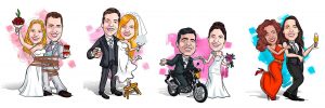 Blog-webcaricaturas-noivos-convite-de-casamento-300x100 Caricatura para Convites de casamento